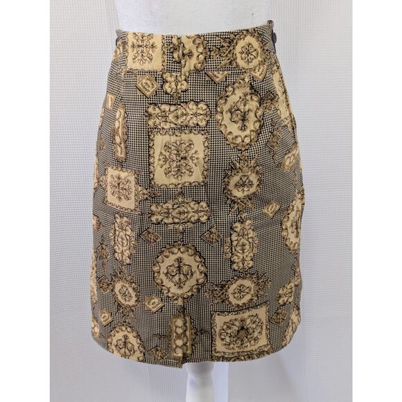 NWOT! TALBOTS! LIGHTWEIGHT BLACK, BROWN TAN FLORAL PRINT MINI SKIRT COTTON! SZ 6 - Picture 6 of 10